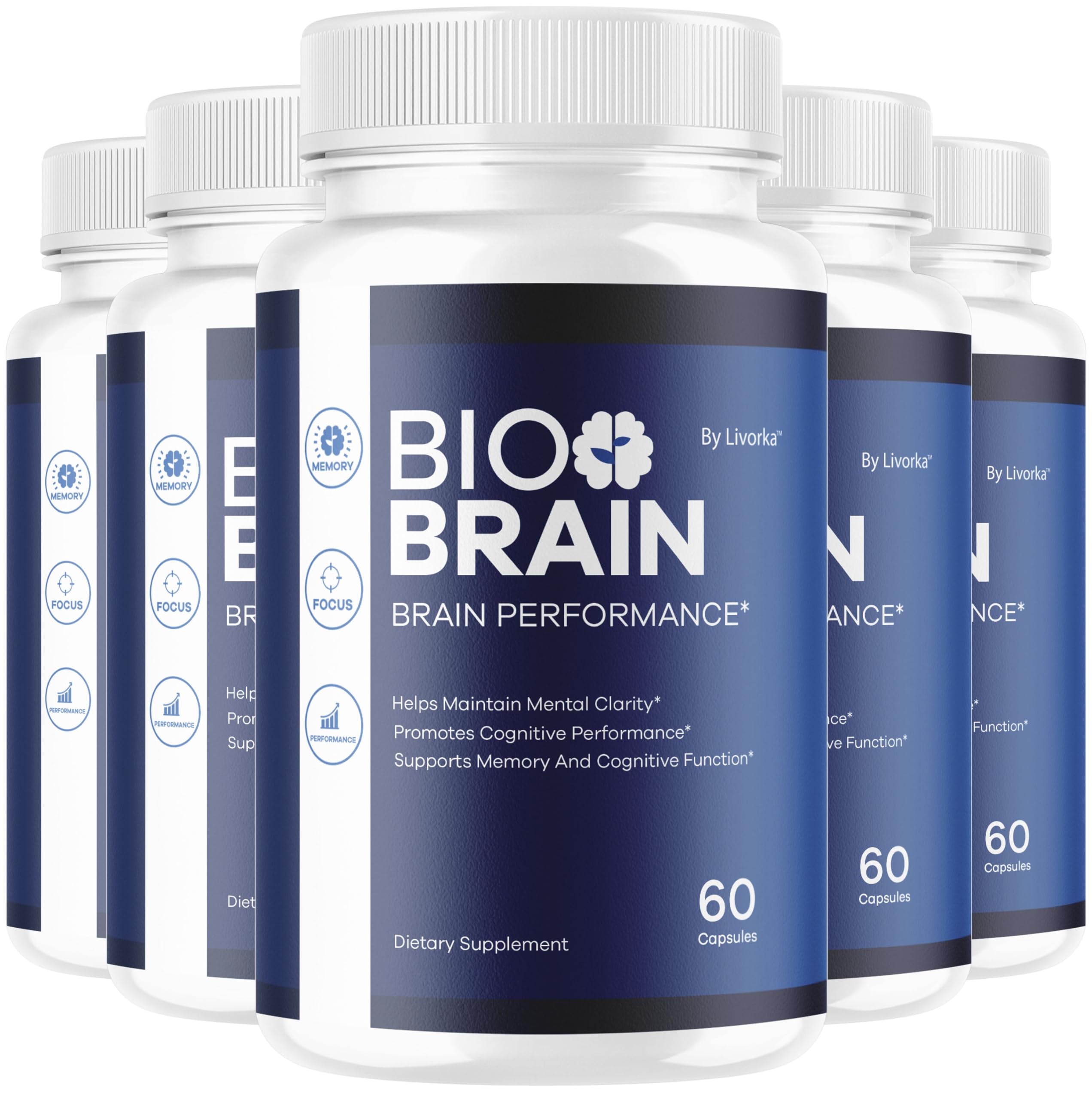 LIVORKA Bio Brain capsules bottle for daily focus support with natural ingredients