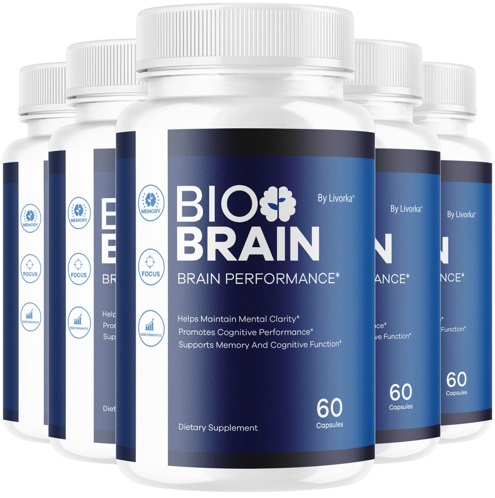 LIVORKA Bio Brain capsules bottle for daily focus support with natural ingredients