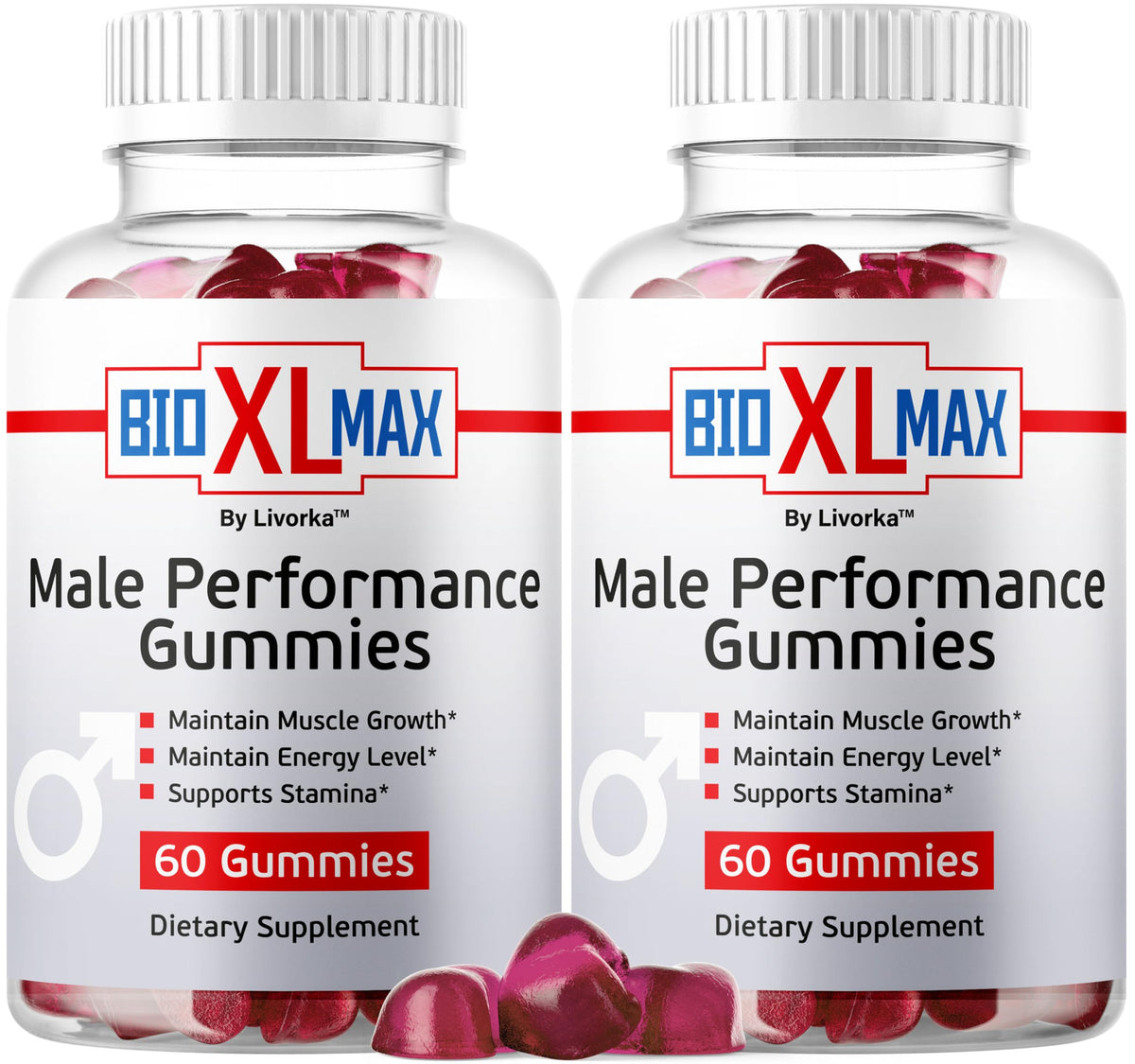 LIVORKA Bio XL Max Gummies 2-pack front view, convenient energy support for daily routines.