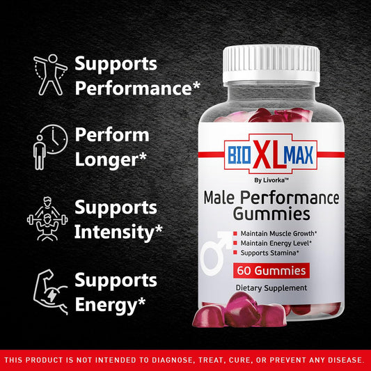 LIVORKA Bio XL Max Gummies bottle front, compact wellness companion for on-the-go momentum.