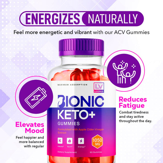 LIVORKA Bionic Keto ACV Gummies close-up with appealing texture