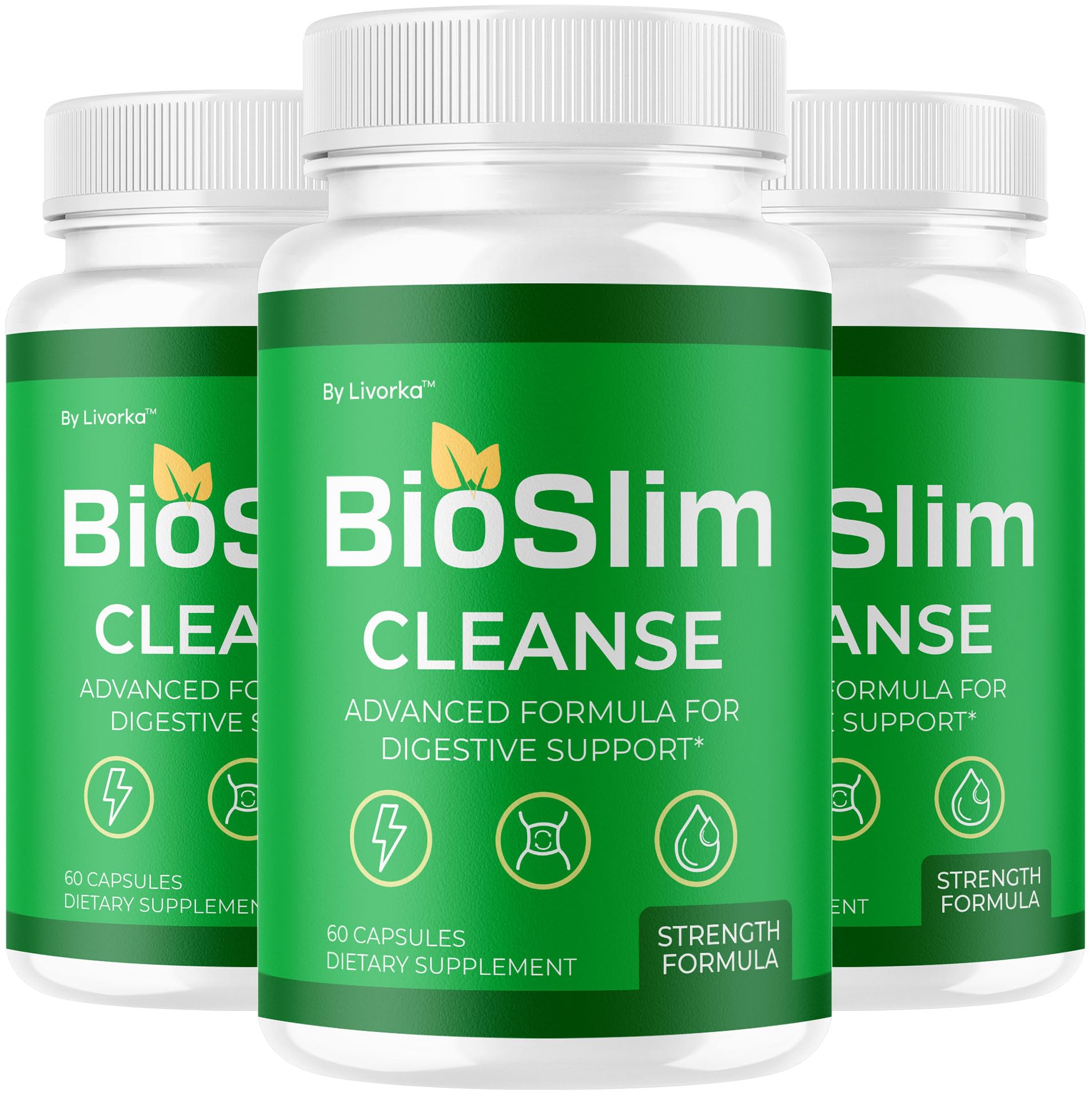 LIVORKA BioSlim Cleanse bottle front view highlighting daily digestive support