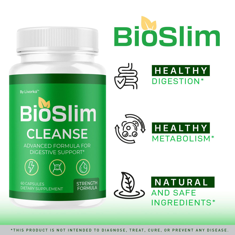 LIVORKA BioSlim Cleanse capsules label highlighting premium formula