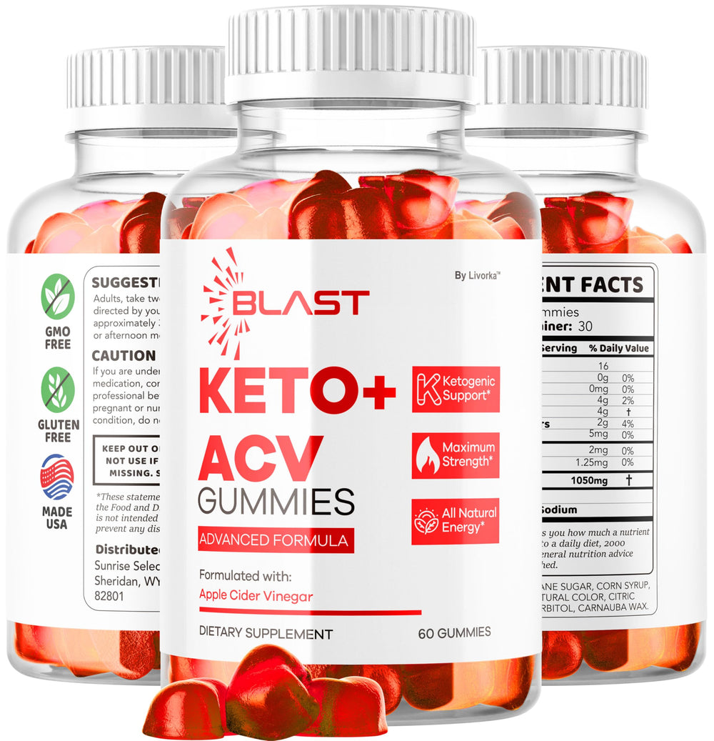 LIVORKA Blast Keto ACV Gummies on shelf in a well-lit kitchen.