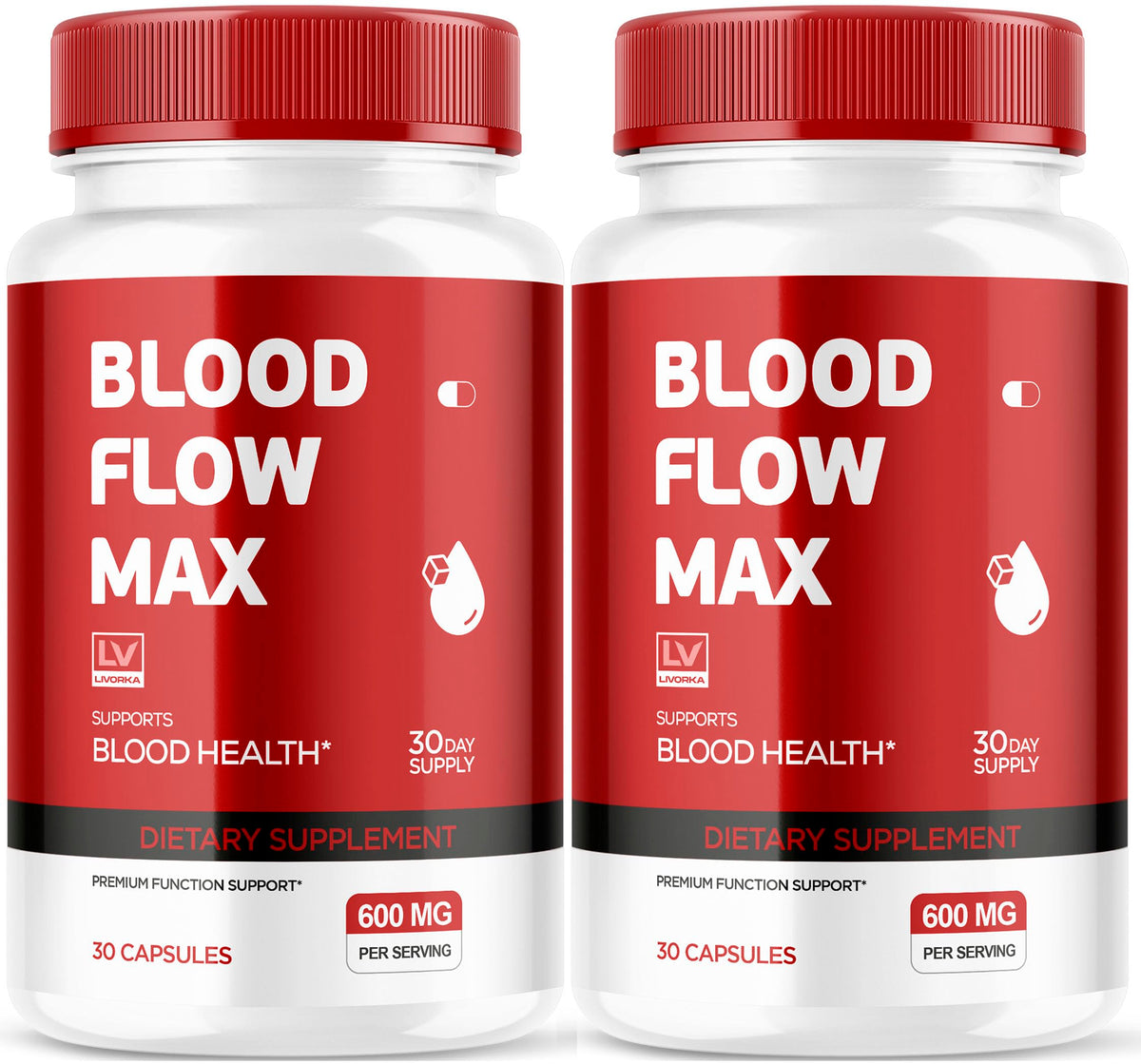 LIVORKA Blood Flow Max bottle in a two-pack set for daily wellness