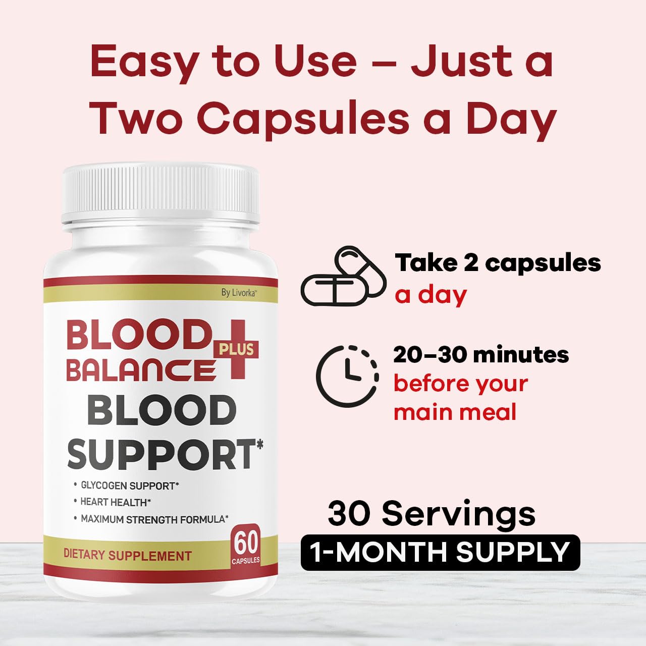 LIVORKA BloodBalance Plus 5-pack box front emphasizes long-term wellness supply