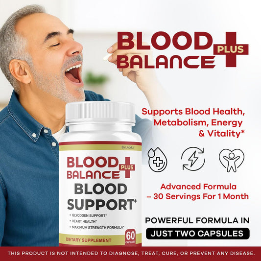 LIVORKA BloodBalance Plus capsules label closeup highlights natural formula