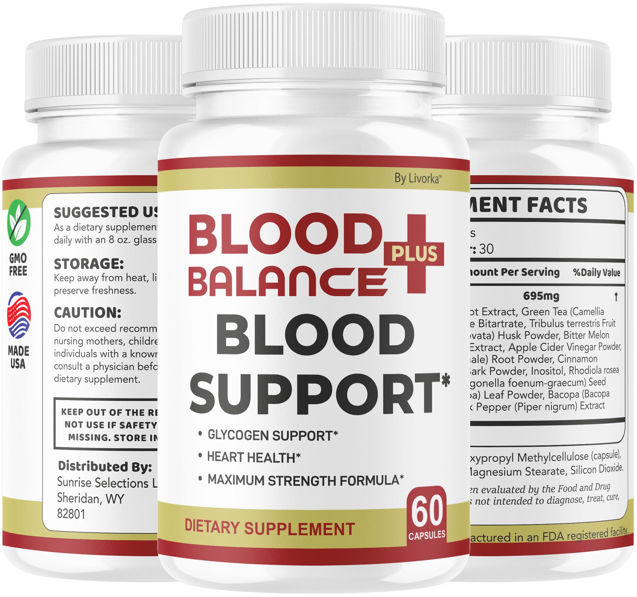 LIVORKA BloodBalance Plus multi-pack collage showcasing value and convenience
