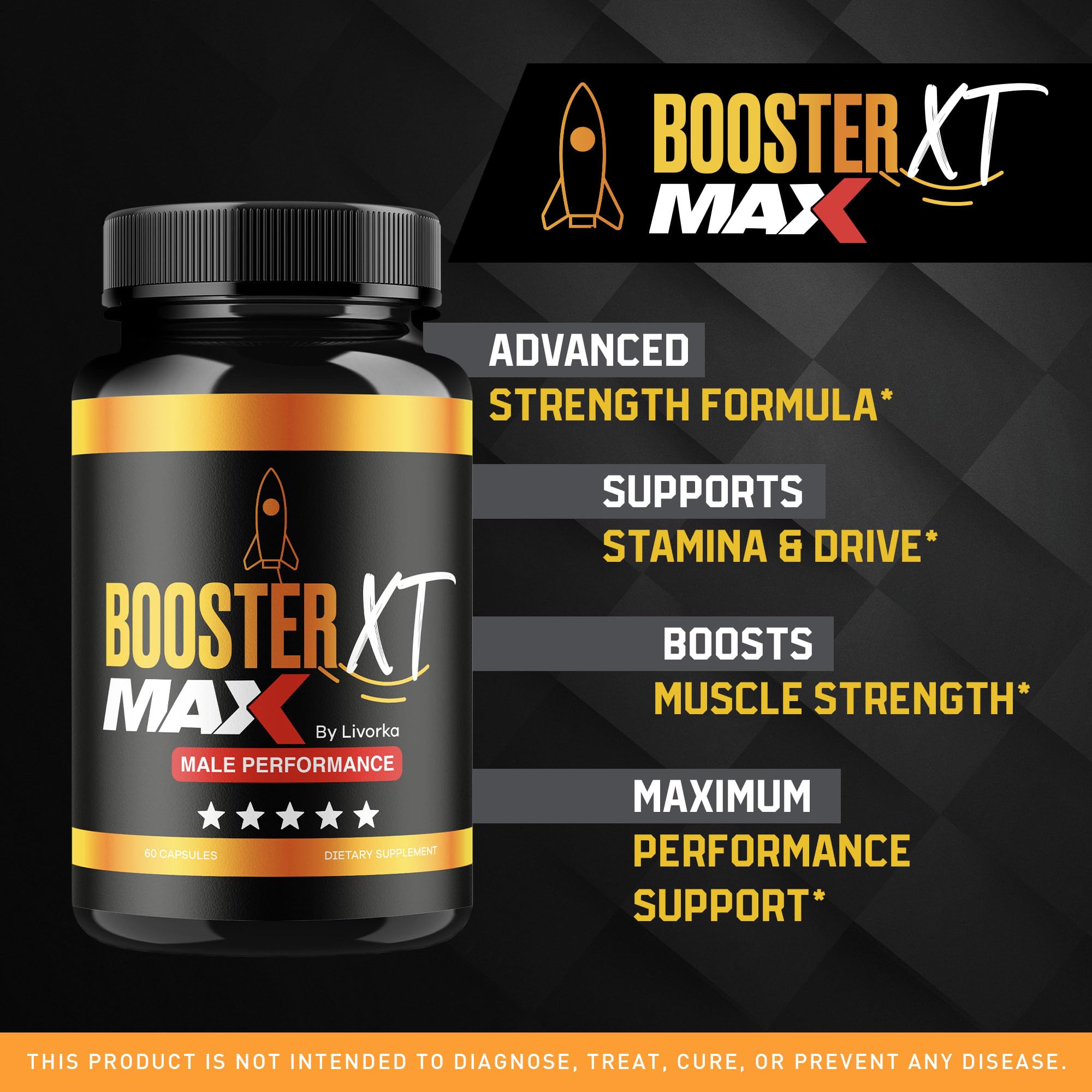 LIVORKA BoosterXT pills arranged beside the bottle, suggesting convenient daily use.