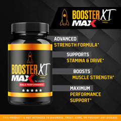 LIVORKA BoosterXT pills arranged beside the bottle, suggesting convenient daily use.