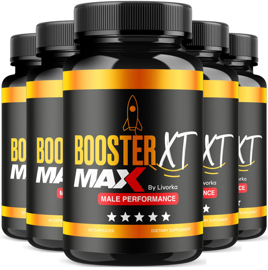 LIVORKA BoosterXT capsules on bottle closeup for potential daily energy support.