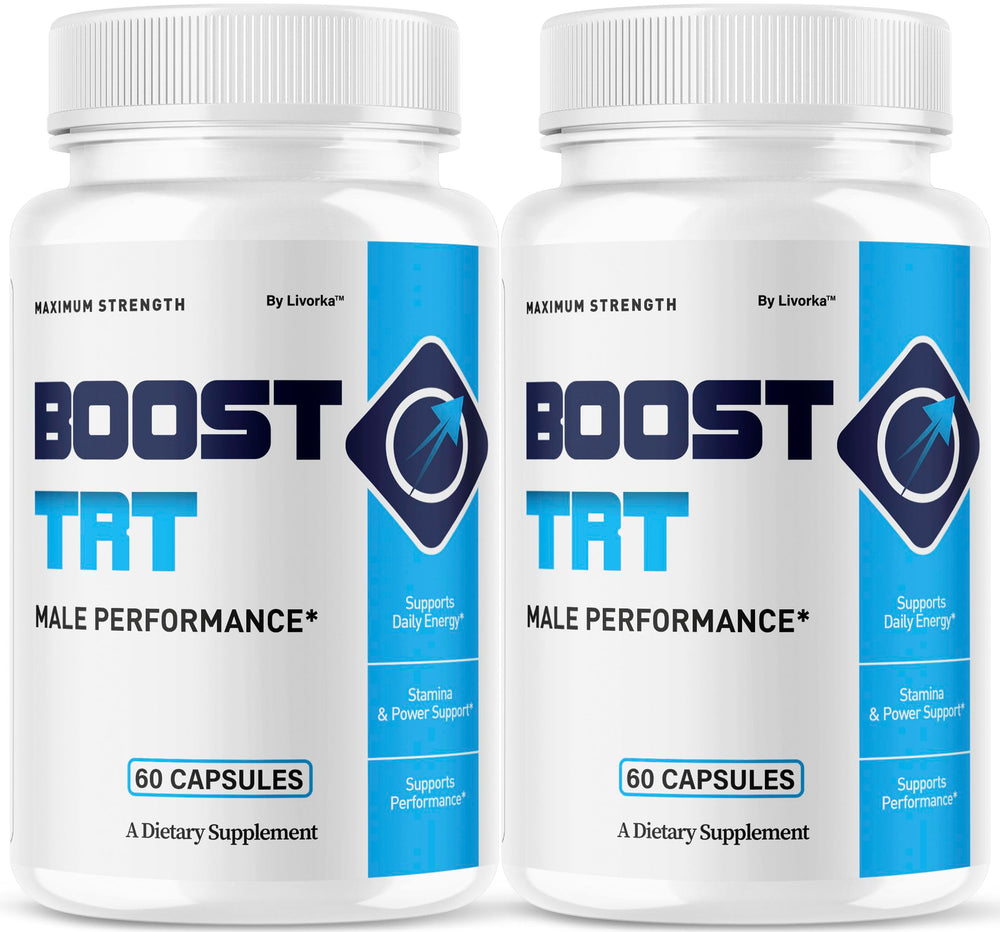 LIVORKA BoostTRT bottle and label signaling premium daily vitality.