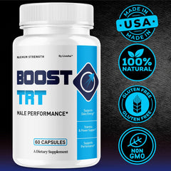 LIVORKA BoostTRT bottle shows serving-size cue for easy dosing.