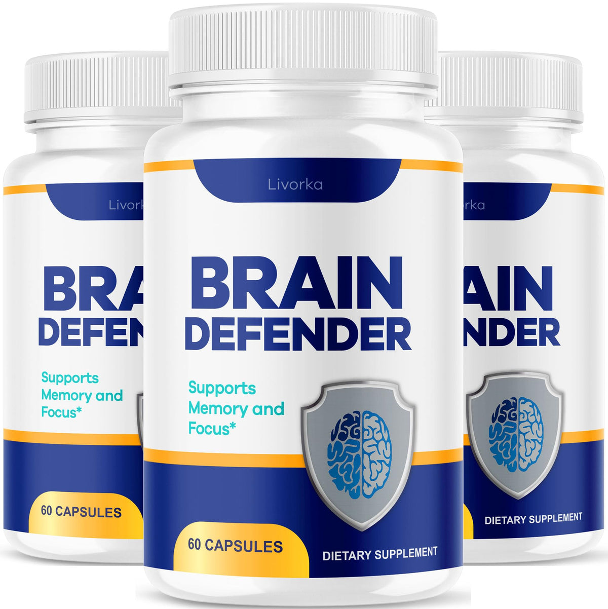 LIVORKA Brain Defender bottle-front for daily cognitive support