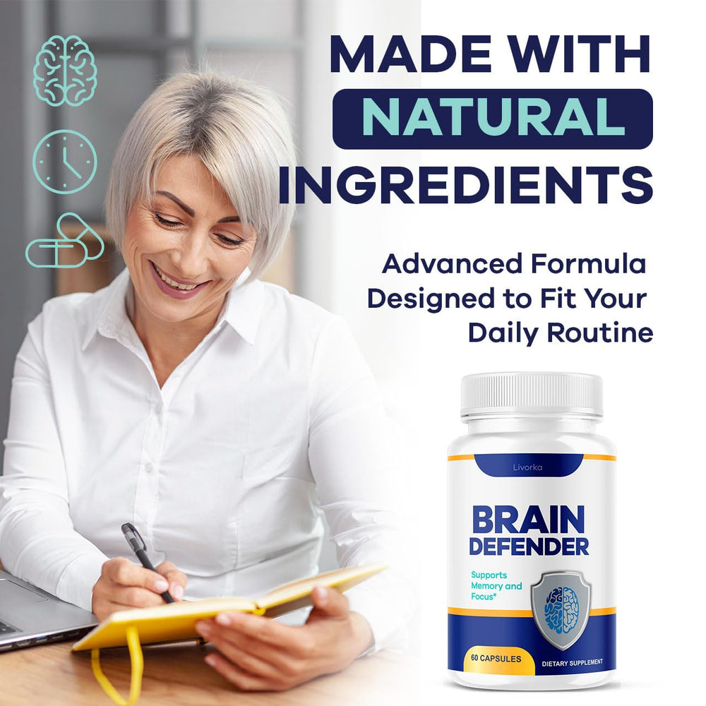 Close-up of LIVORKA Brain Defender ingredients label
