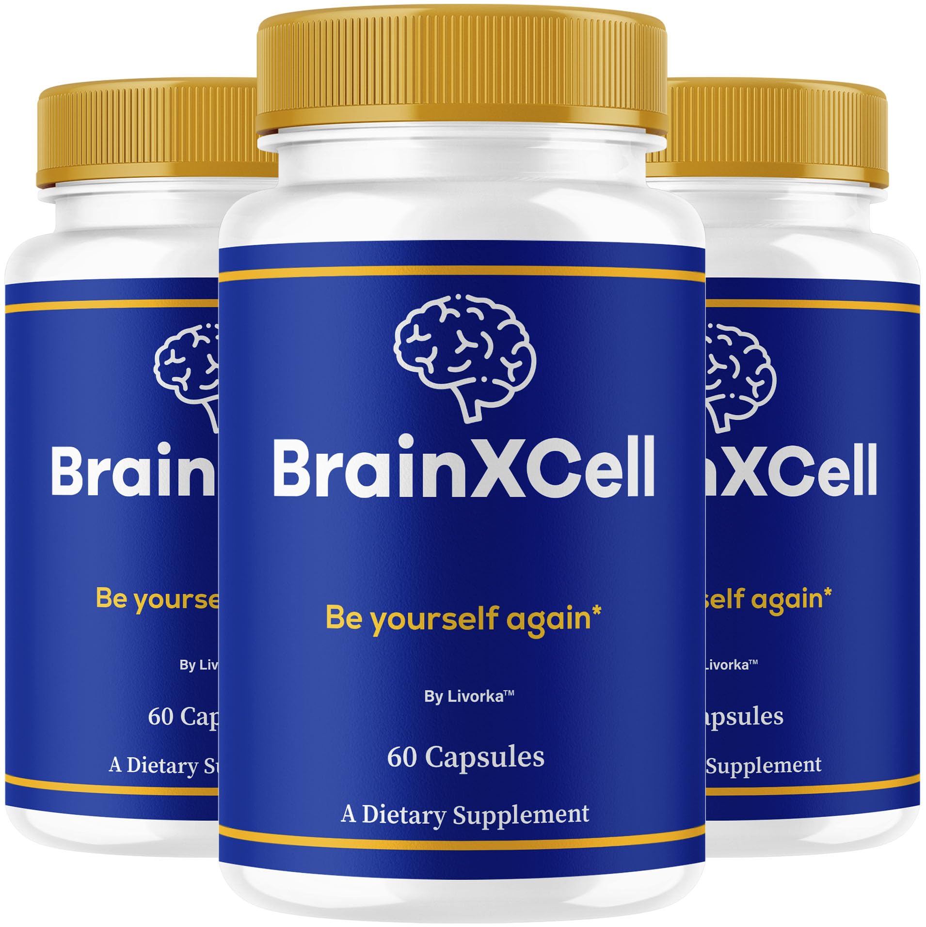 LIVORKA BrainXCell 3-Pack front label highlights cognitive support for daily tasks