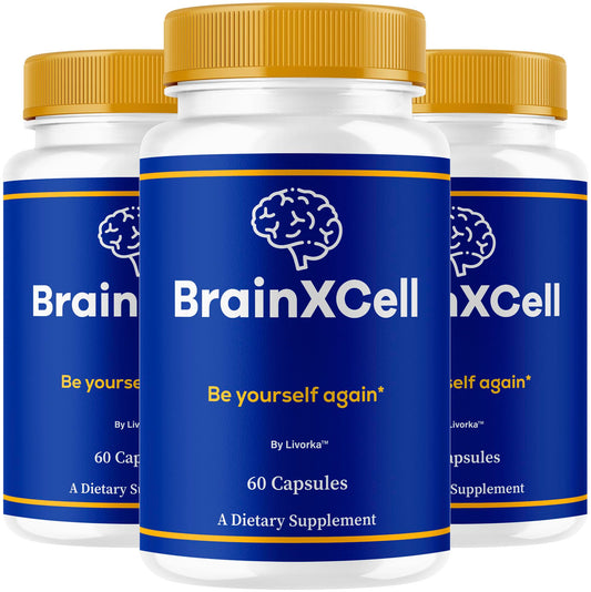 LIVORKA BrainXCell 3-Pack front label highlights cognitive support for daily tasks
