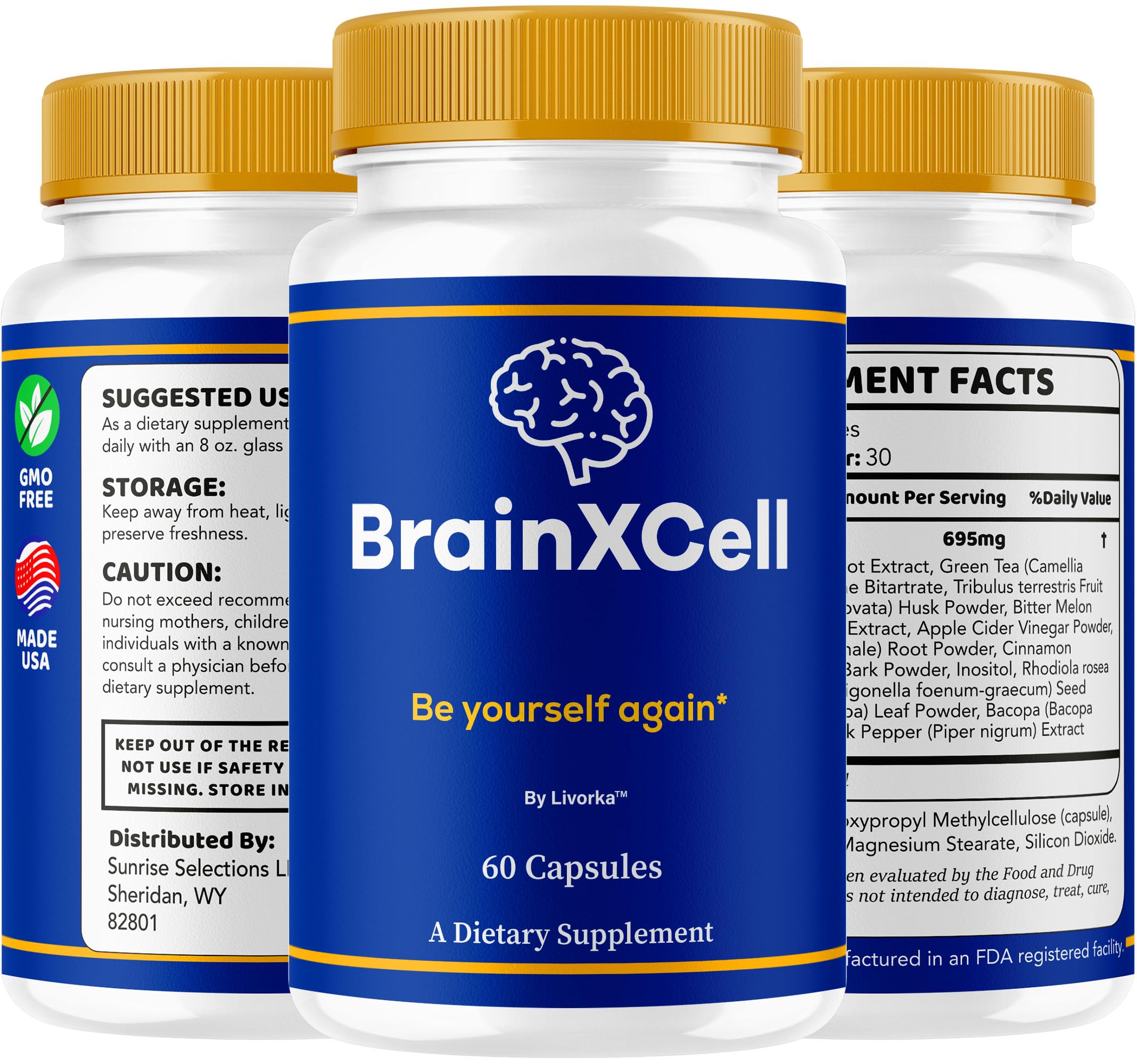 LIVORKA BrainXCell box with jars showcases a 3-month supply option