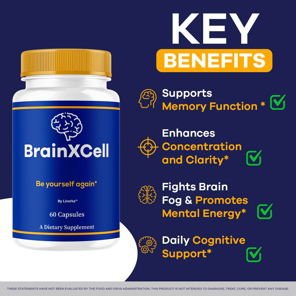 LIVORKA BrainXCell capsules being poured for easy daily use