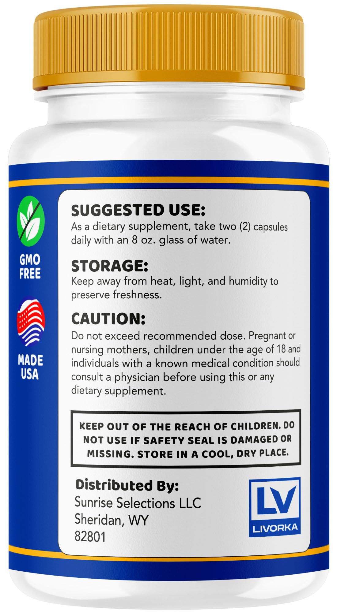 LIVORKA BrainXCell ingredients label, showcasing premium vitamins and minerals