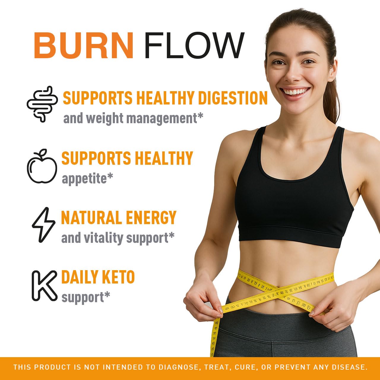 LIVORKA Burn Flow bottle back label shows ingredients and usage guidance.