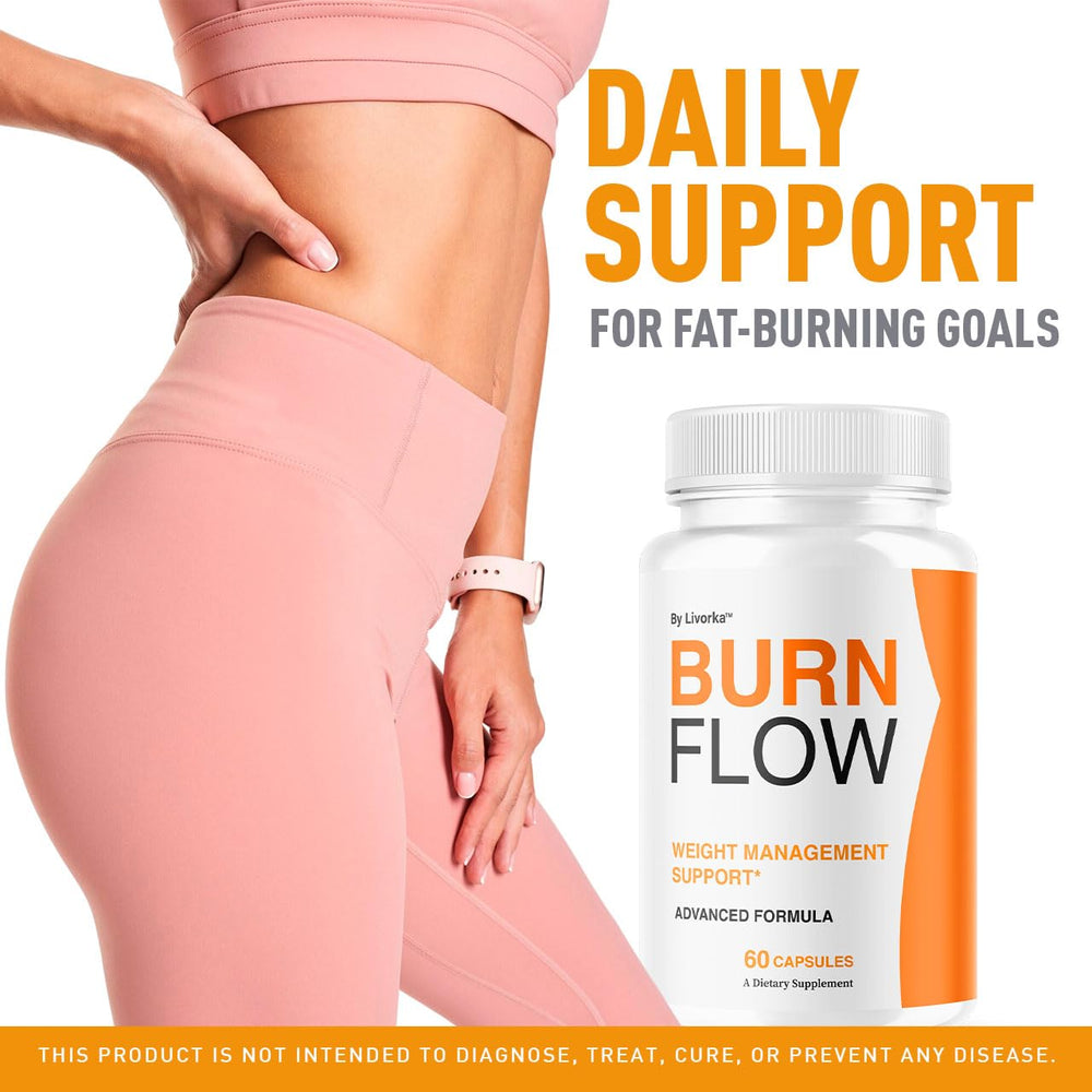 LIVORKA Burn Flow capsules close-up highlighting easy daily intake.
