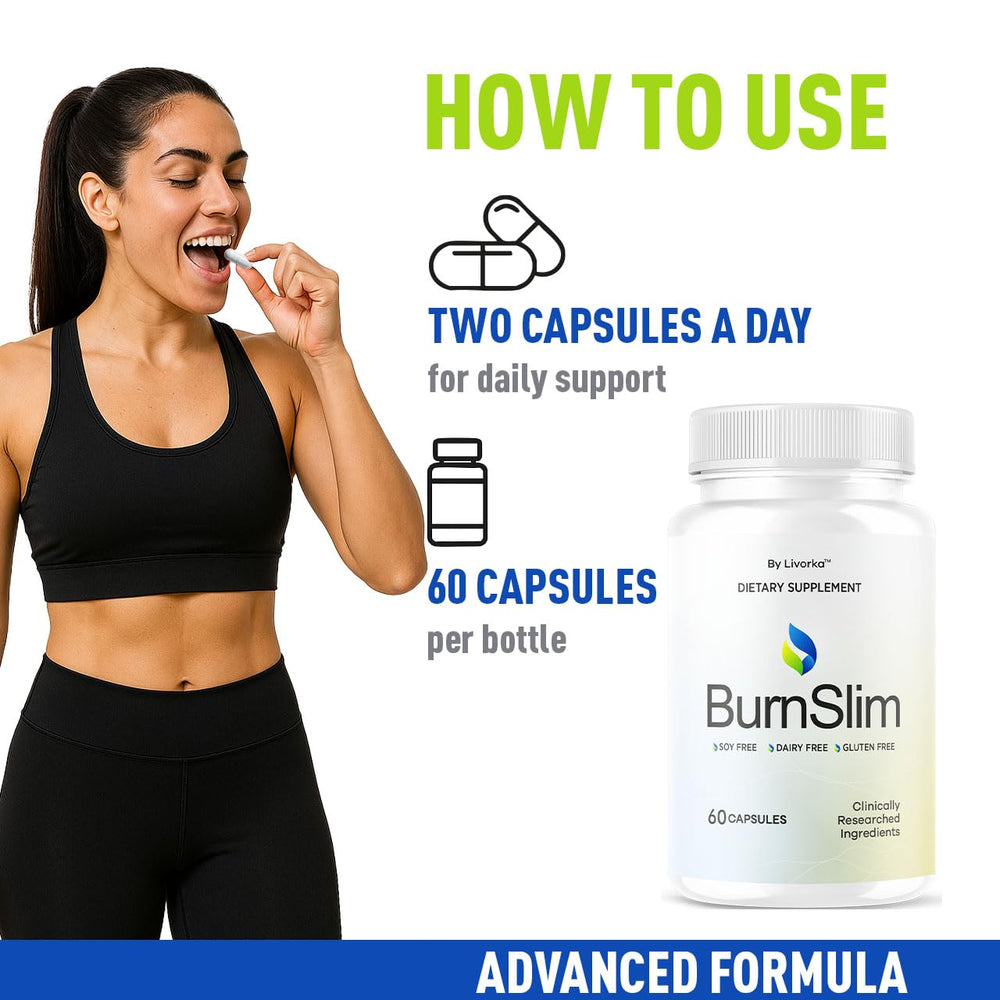 LIVORKA Burn Slim Capsules label closeup emphasizes safety and GMP-certified quality.