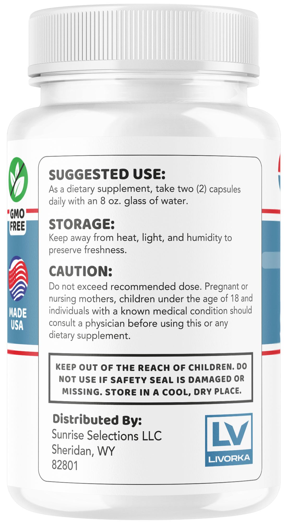 LIVORKA CircuPulse label close-up highlighting easy daily dosing.