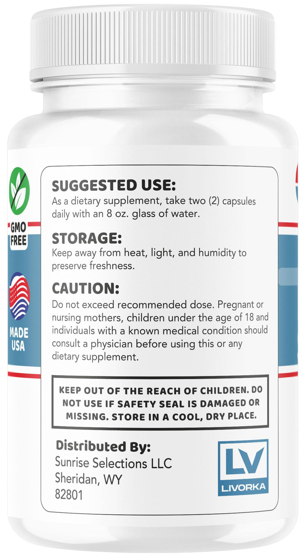 LIVORKA CircuPulse label close-up highlighting easy daily dosing.