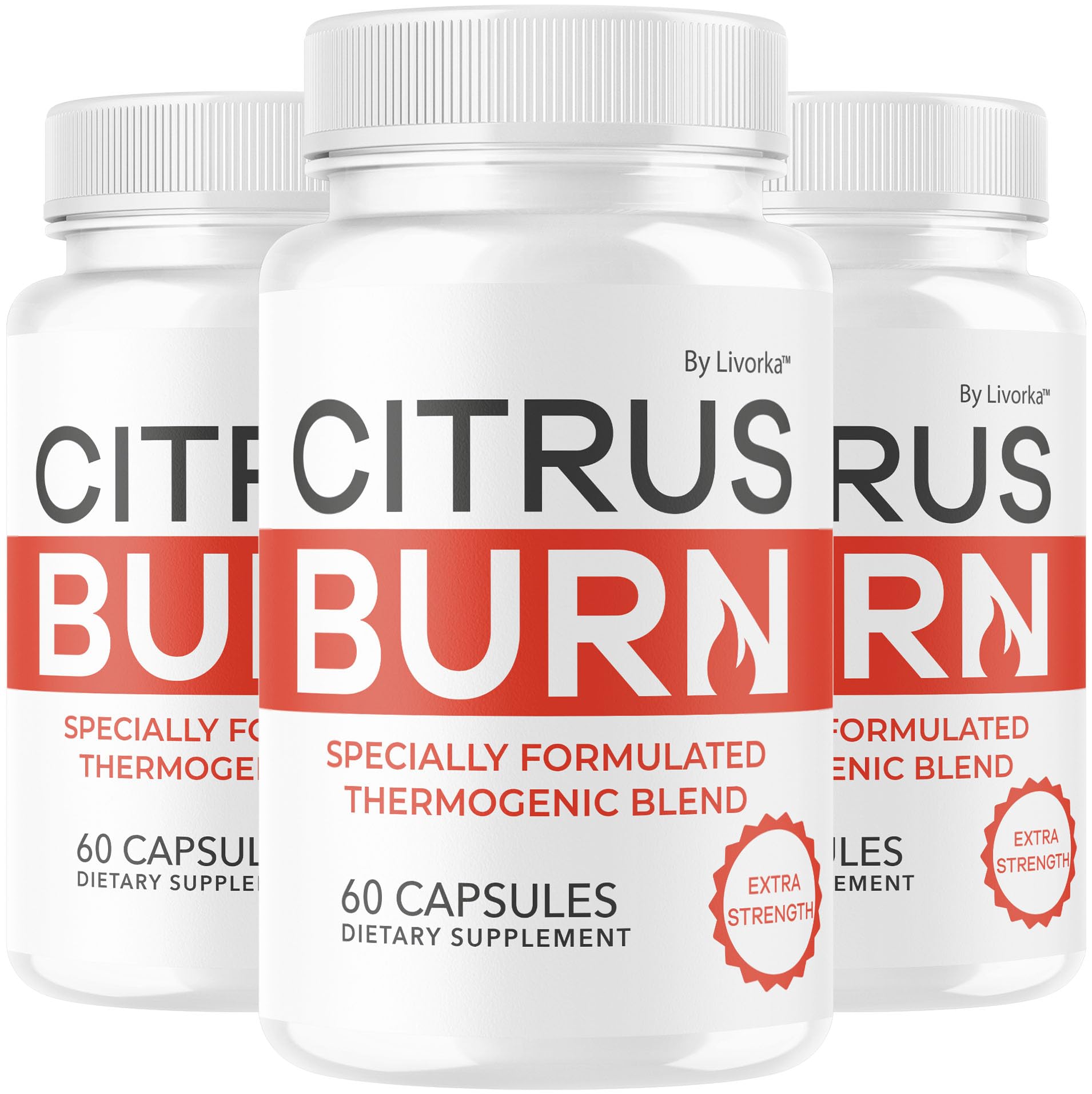 LIVORKA Citrus Burn Capsules bottle front view for daily wellness