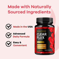 LIVORKA Clear Flux bottle interior with pills ready for daily routine.