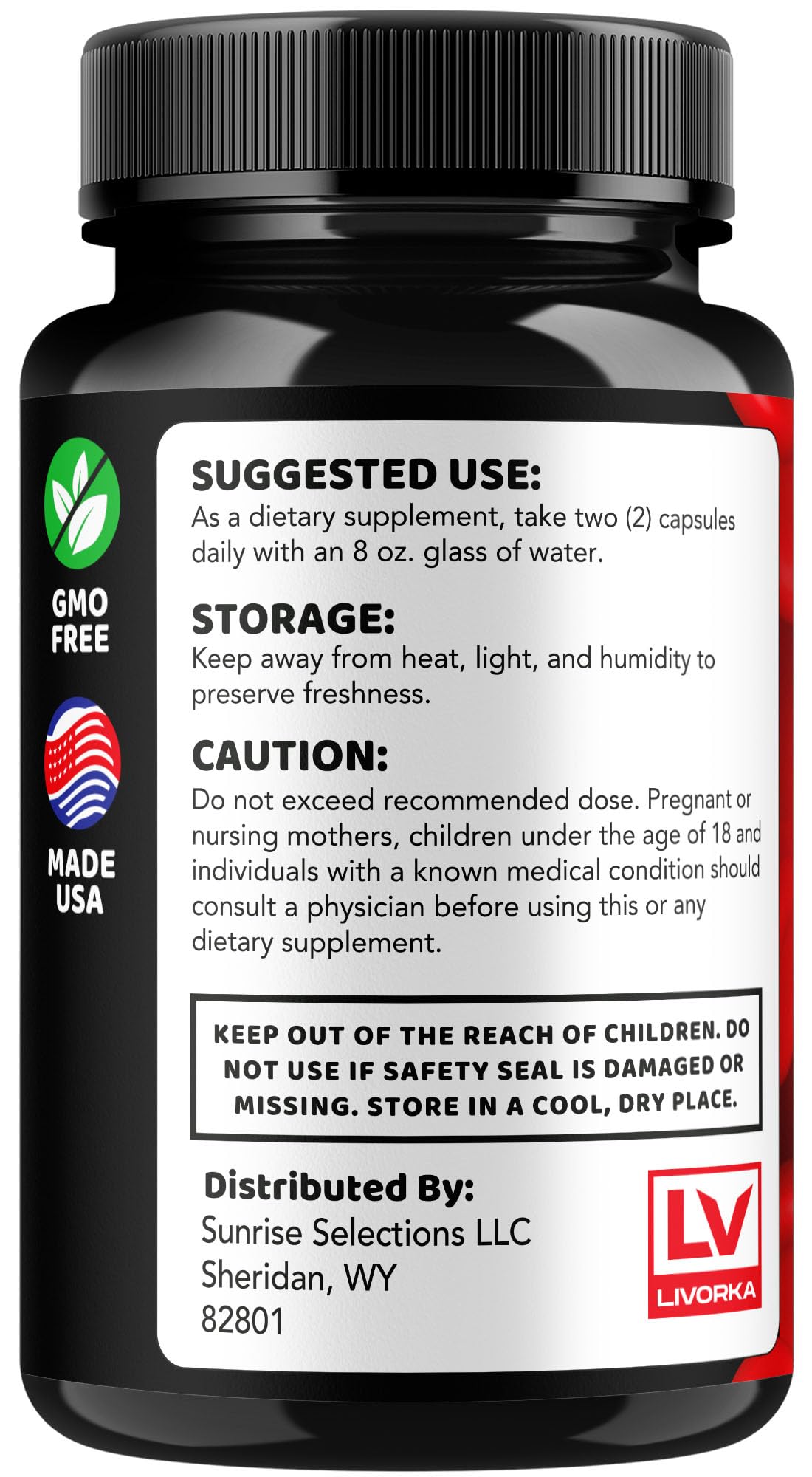 LIVORKA Clear Flux label detail emphasizing natural ingredients.