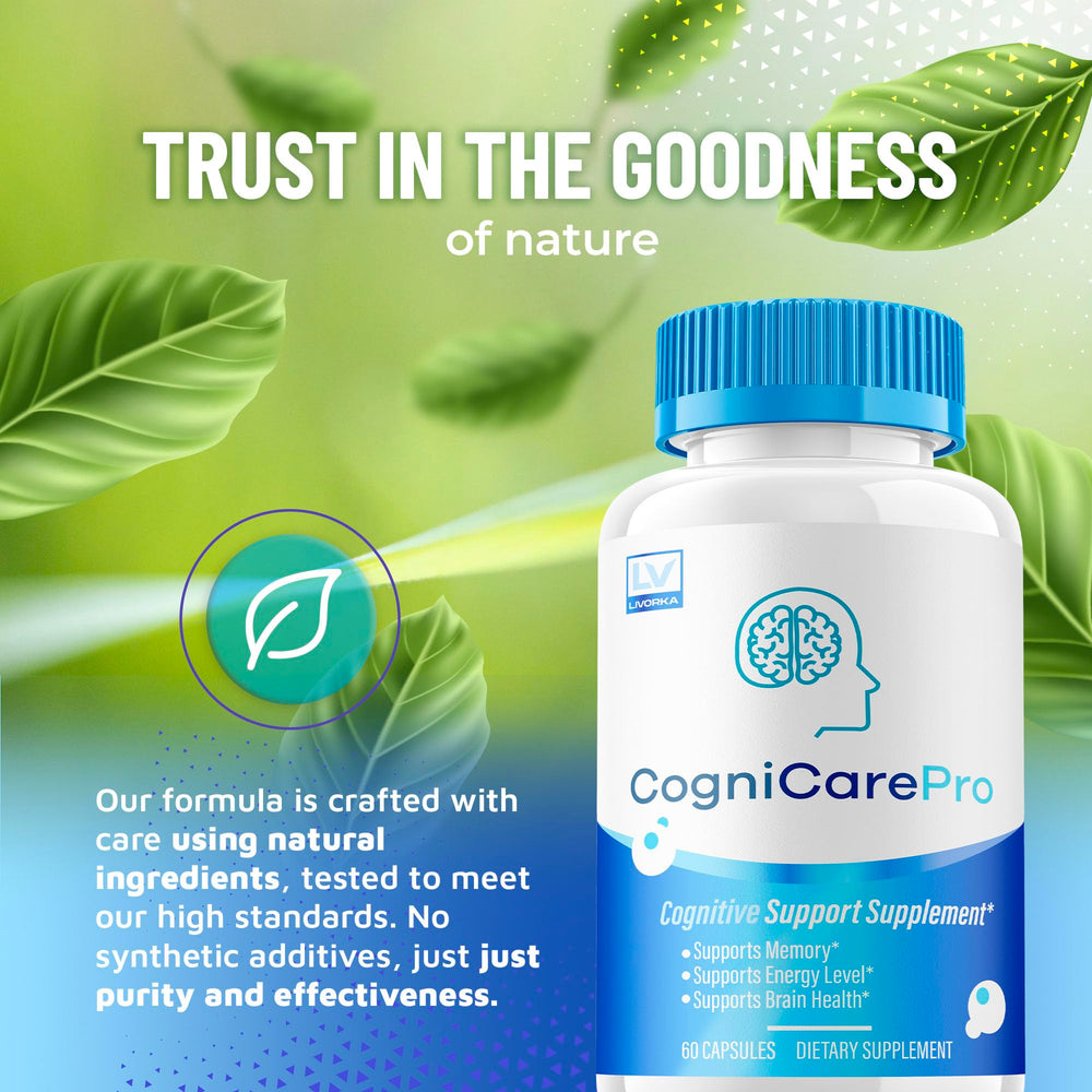 LIVORKA Cognicare Pro pills close-up highlights compact capsules for everyday use.