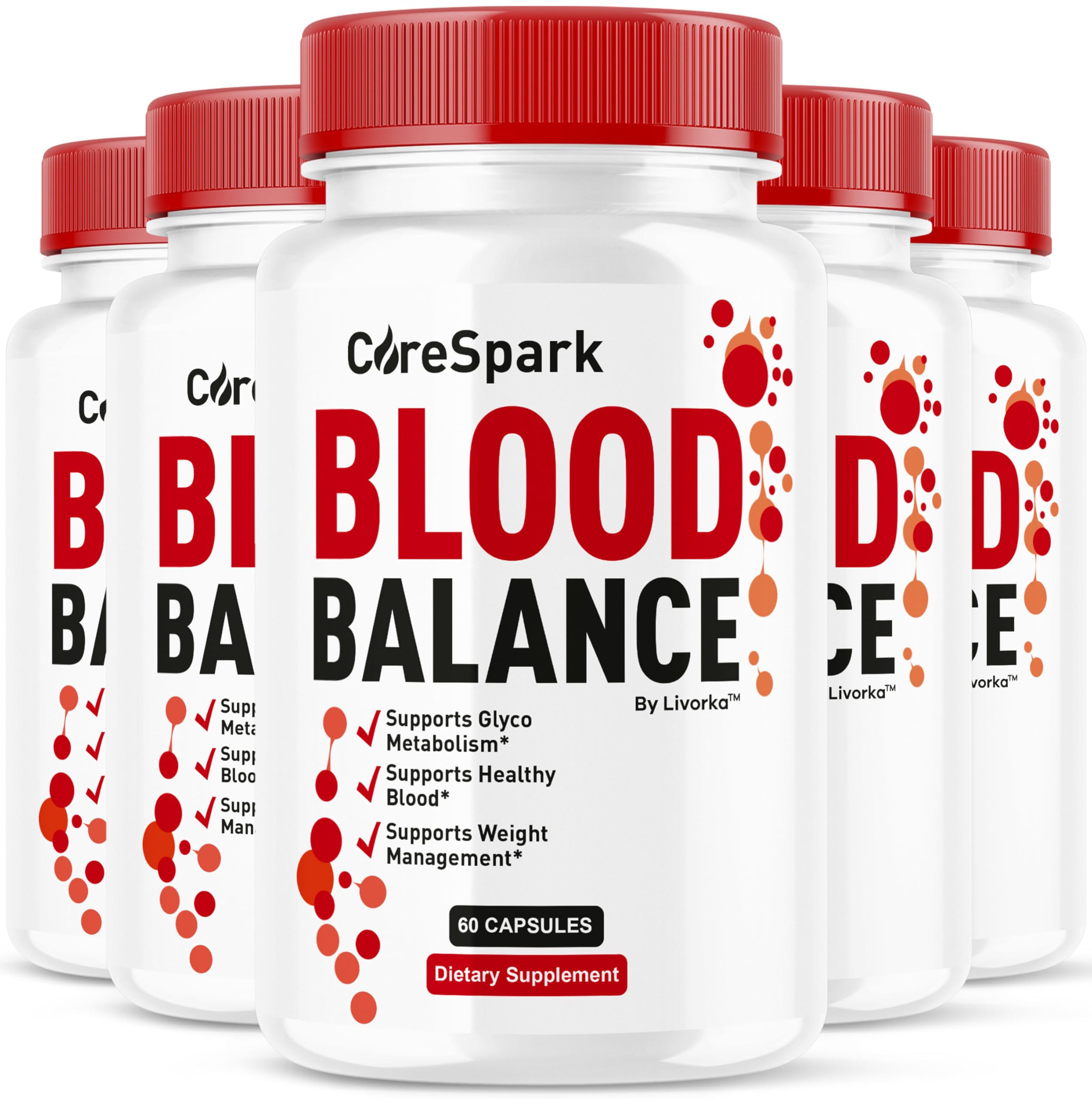 LIVORKA CoreSpark bottle front shows the 5-pack for daily wellness support.
