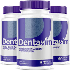 LIVORKA Dentavim bottle pour showing daily intake cue for oral protection