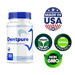 LIVORKA Dentpure Probiotics capsules close-up shows easy-to-swallow capsules