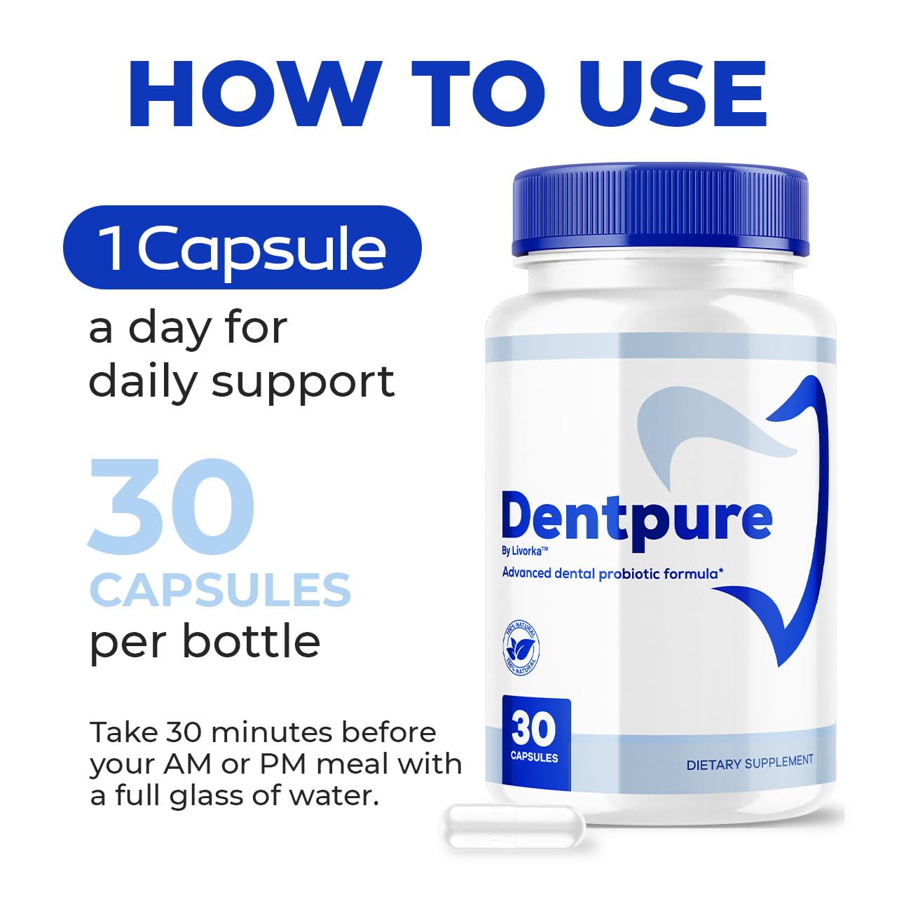 LIVORKA Dentpure Probiotics pack shot highlights two-month supply