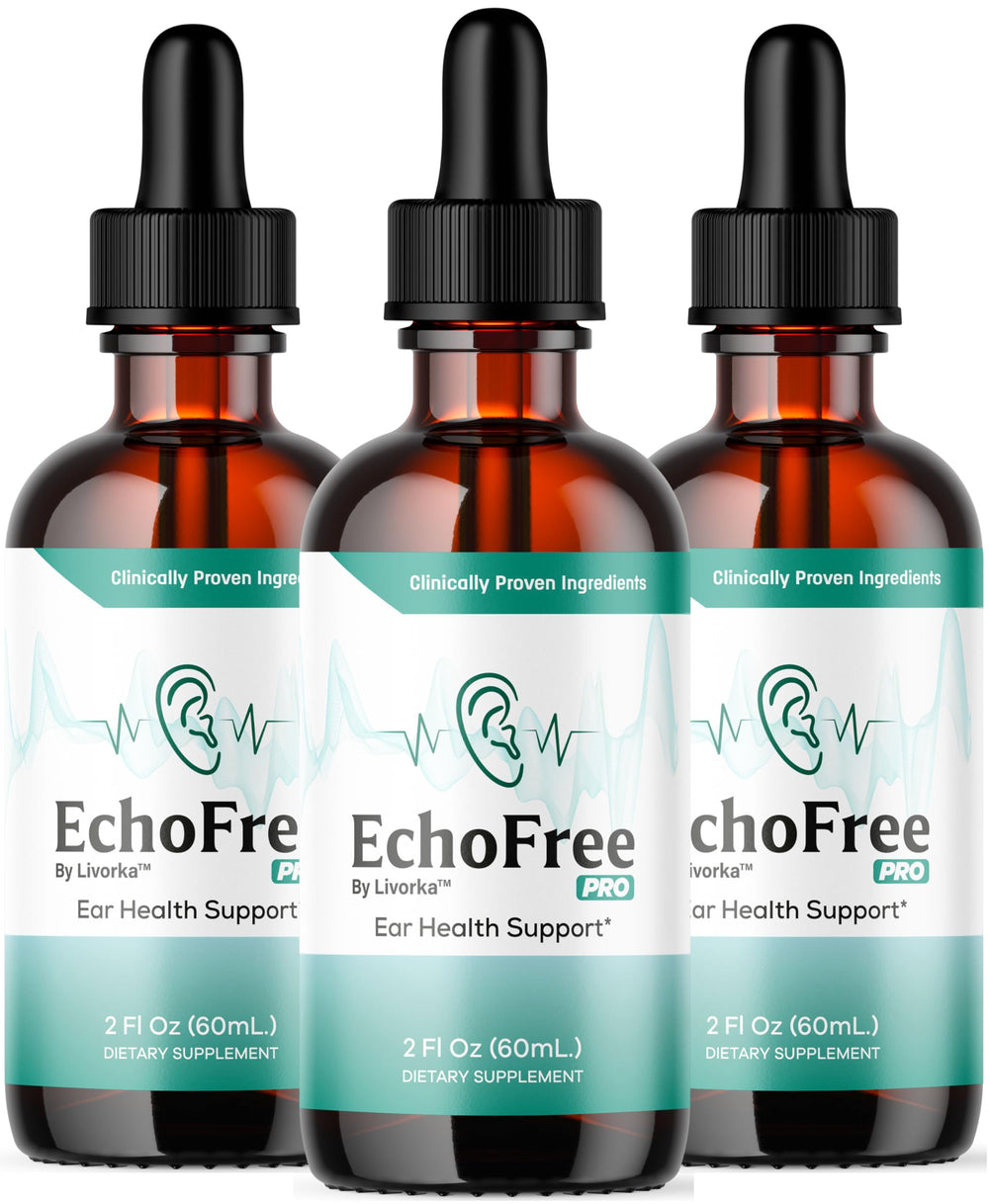 LIVORKA Echo Free Drops bottle front for daily ear care.