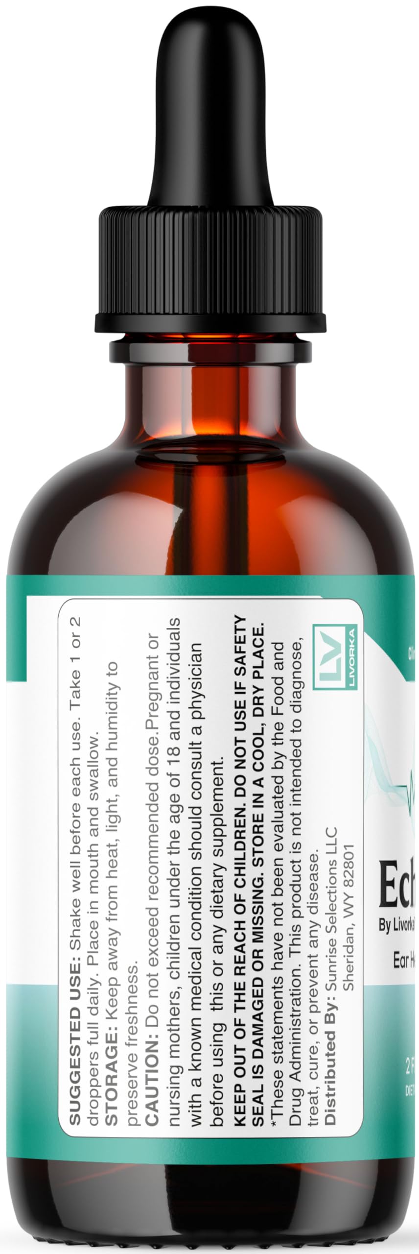 LIVORKA Echo Free Drops ingredients label detail.
