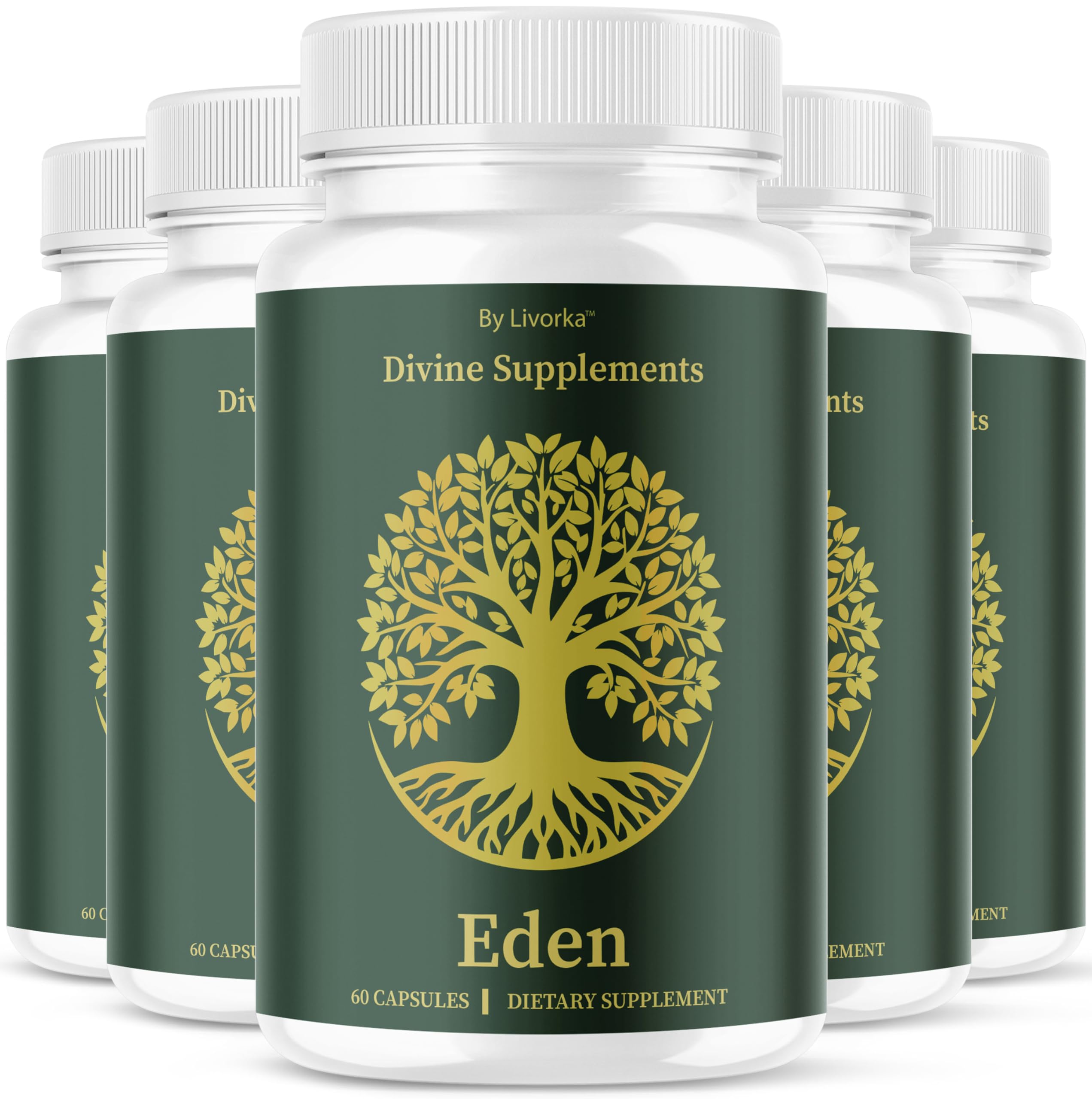 LIVORKA Eden Capsules bottle exterior, 300 capsules for daily wellness.