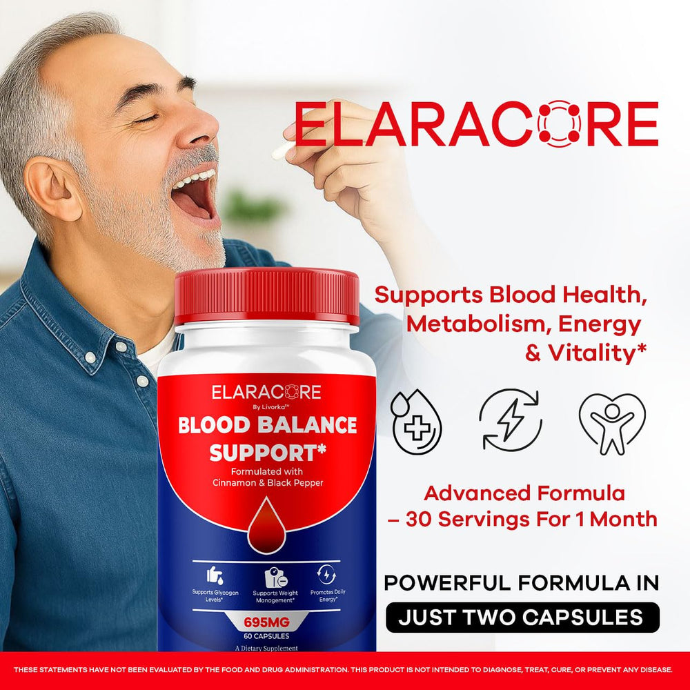 Livorka Elaracore Balance capsules closeup highlighting convenient daily supplementation