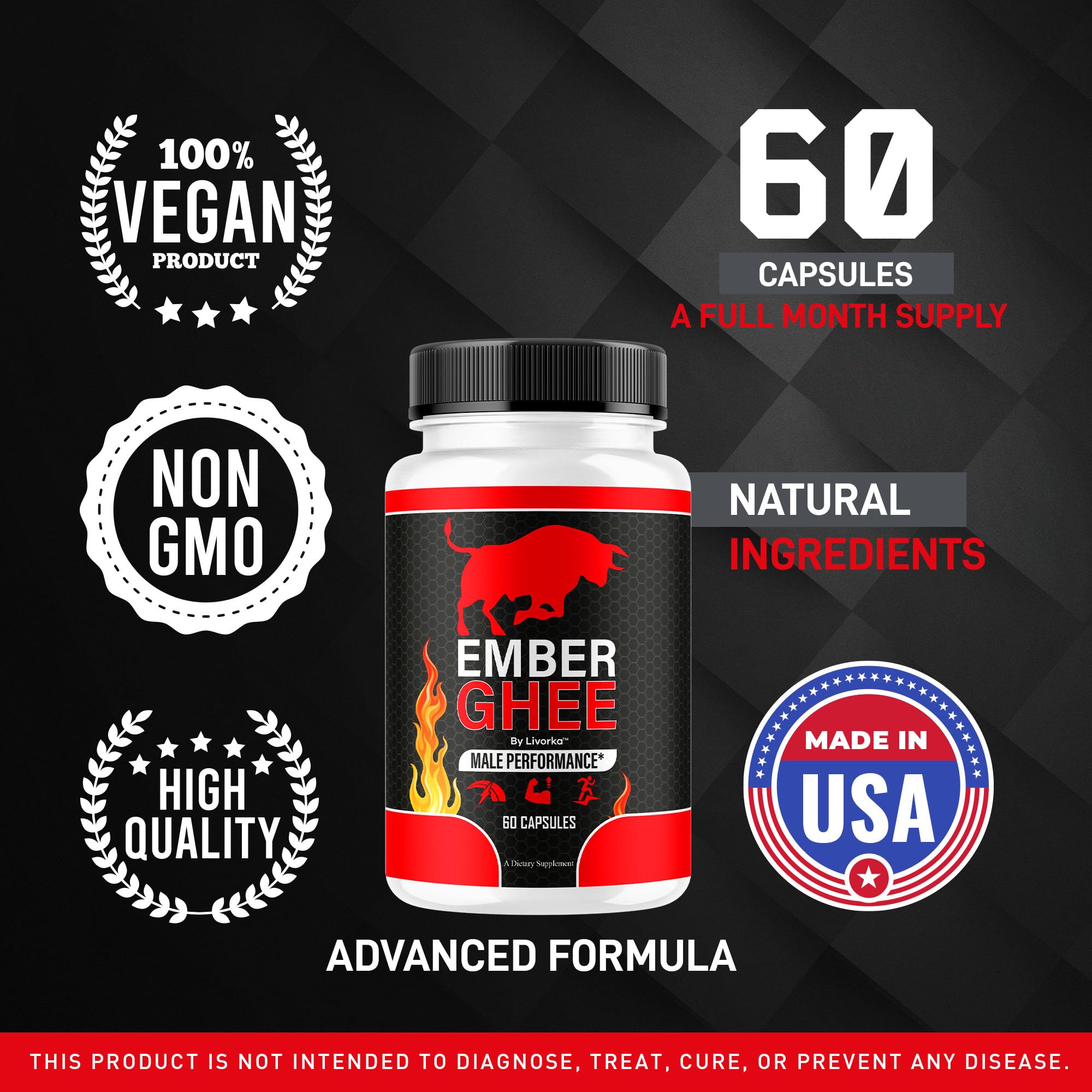 LIVORKA Ember Ghee pills three bottles inside packaging for a three-month supply