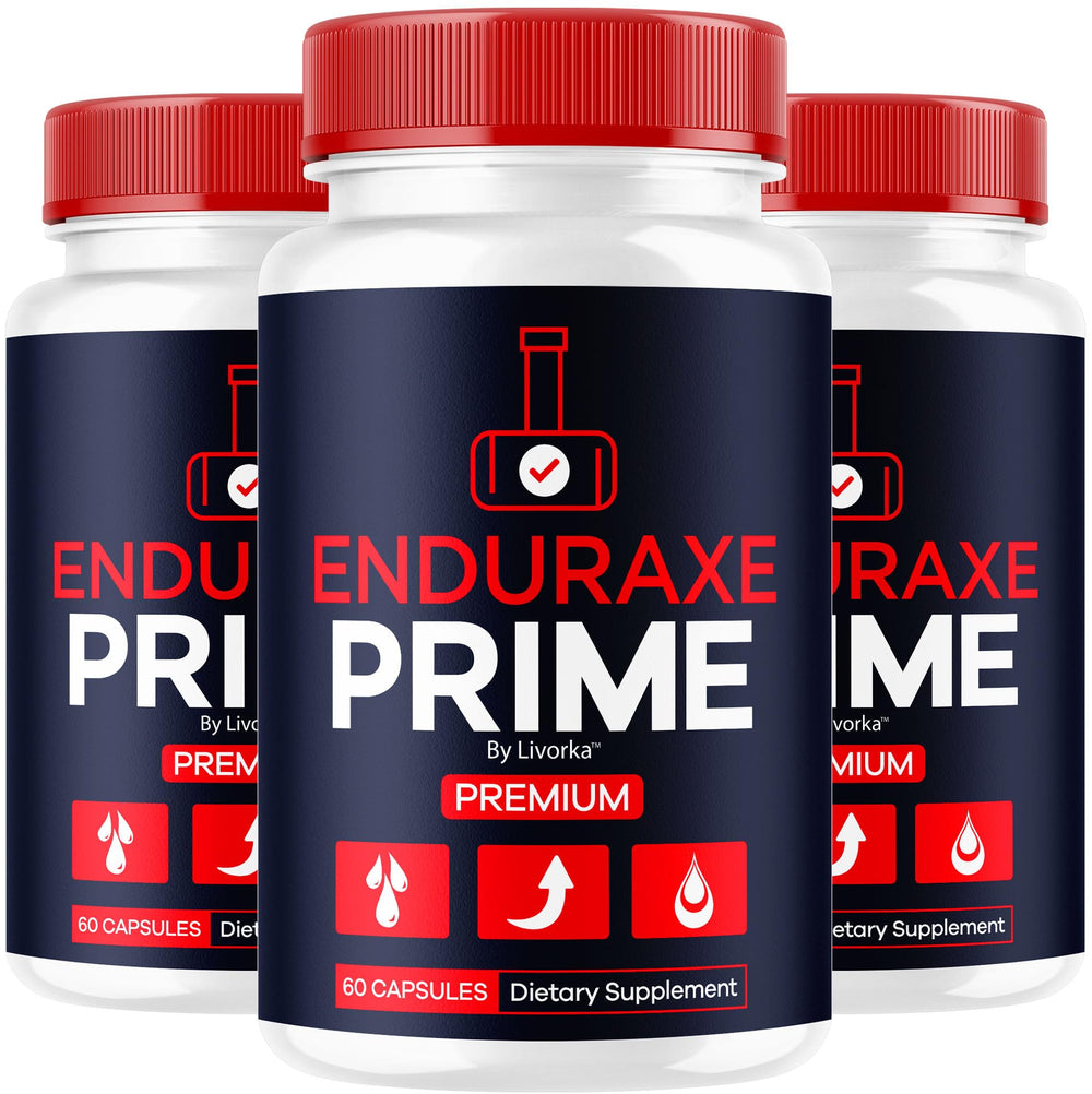 LIVORKA Enduraxe Prime pills bottle front view showing natural wellness for men