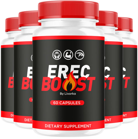 LIVORKA ErecBoost capsules bottle for easy daily supplementation.
