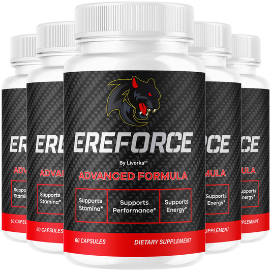 LIVORKA Ereforce bottle displaying five-month supply on a clean surface