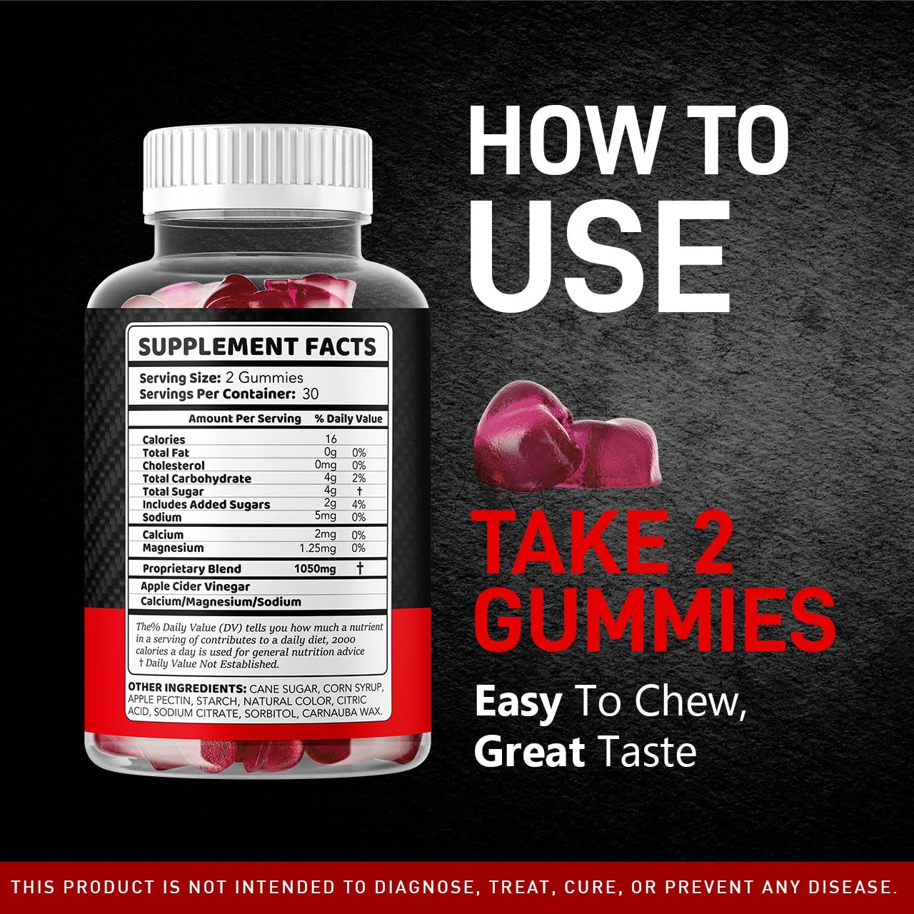 LIVORKA Ereforce Gummies back view lists directions for use.