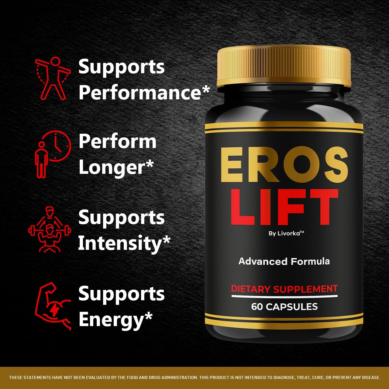 LIVORKA Eros Lift capsules close-up highlighting premium natural ingredients.
