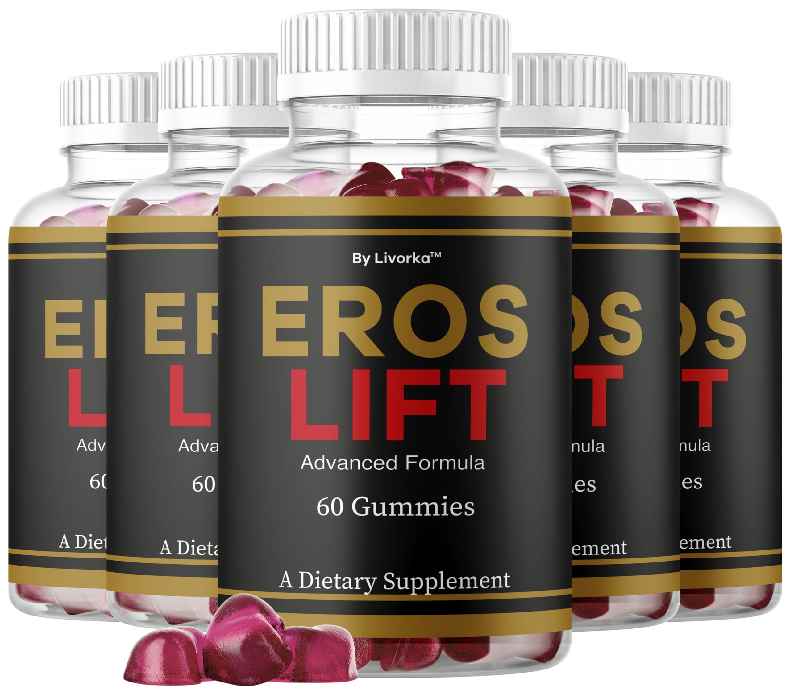 LIVORKA Eros Lift Gummies bottle front for daily wellness support.