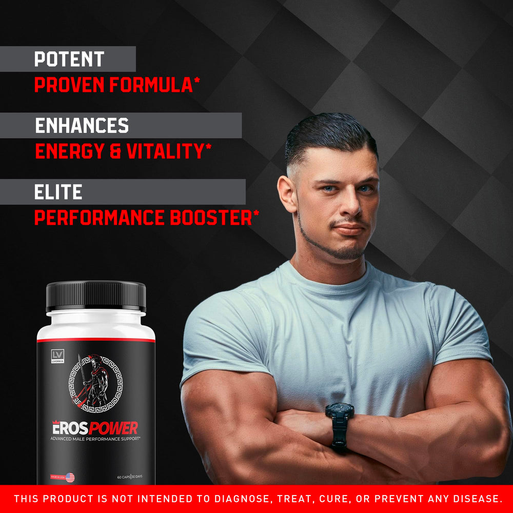 Close-up LIVORKA Eros Power capsules for daily dosing.