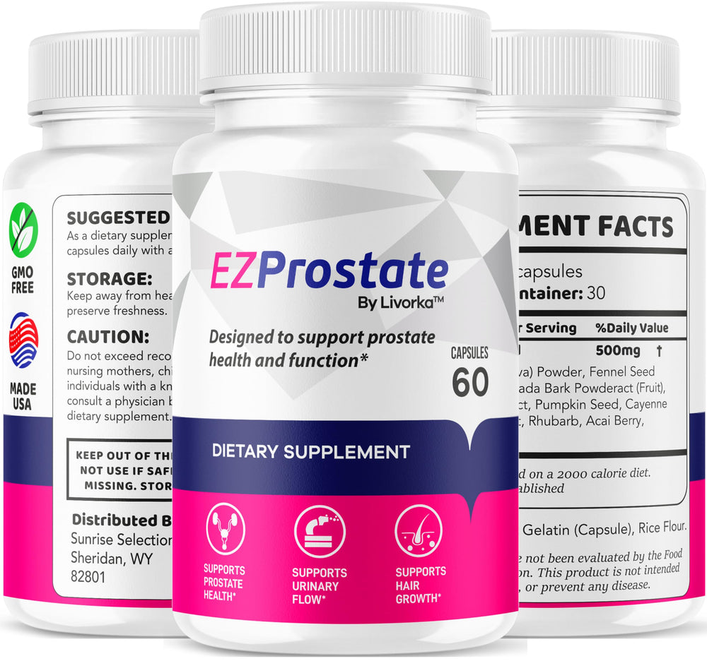 LIVORKA EZ Prostate bottle with premium gloss finish.